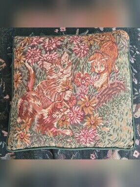 V8ntage Cat Tapestry Throw Pillow